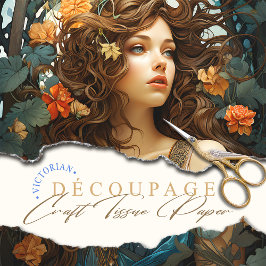 Elegante Jugendstil Vintage Viktorianische Göttin Seidenpapier