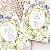 Elegante Jugendstil-Wildblume Goldrahmen Hochzeit Einladung