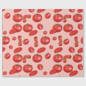 Elegante Juicy Red Tomato und Tomato Scheiben Geschenkpapier (Flach)