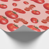 Elegante Juicy Red Tomato und Tomato Scheiben Geschenkpapier (Ecke)
