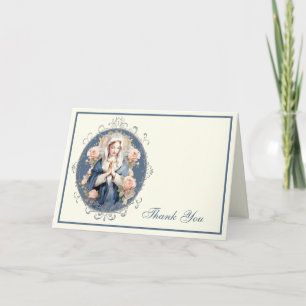Elegante Jungfrau Maria Religiöse katholische Blum Feiertagskarte