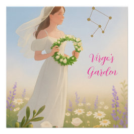 Elegante Jungfrau-Sterne-Zeichen Astrologie Glossy Poster