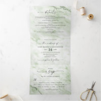 Elegante Juniper Sage Green Metallic Marmorhochzei