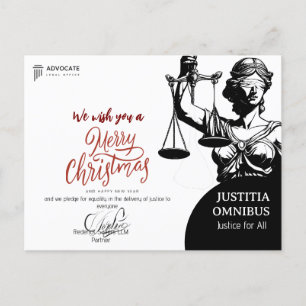 Elegante juristische Grüße für Kunden & Partner Feiertagspostkarte