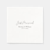 Elegante 'Just Married' Hochzeit - Personalisiert Serviette (Vorderseite)