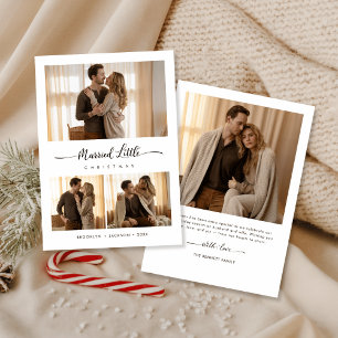 Elegante Just Married Little Christmas Foto Feiertagskarte
