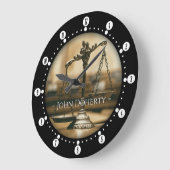 Elegante Justizskala | Name des Rechtsanwalts Große Wanduhr (Winkel)