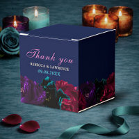 Elegante Juweletöne Blume Dunkelblu Gastgeschenk H