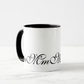 Elegante Kaffee-Tasse der Monogramm-Initialen-M Tasse (Vorderseite Links)