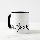 Elegante Kaffee-Tasse der Monogramm-Initialen-P Tasse (Vorderseite Links)