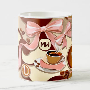 Elegante Kaffeebänder, Bowles, Monogramm Kaffeetasse
