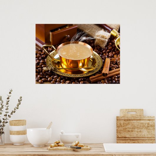 Elegante Kaffeekunst für Zuhause/Business-Dekorati Poster (Küche)