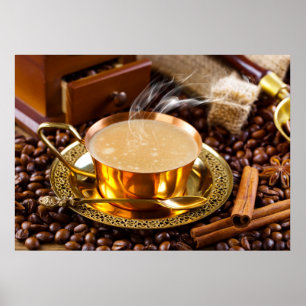 Elegante Kaffeekunst für Zuhause/Business-Dekorati Poster