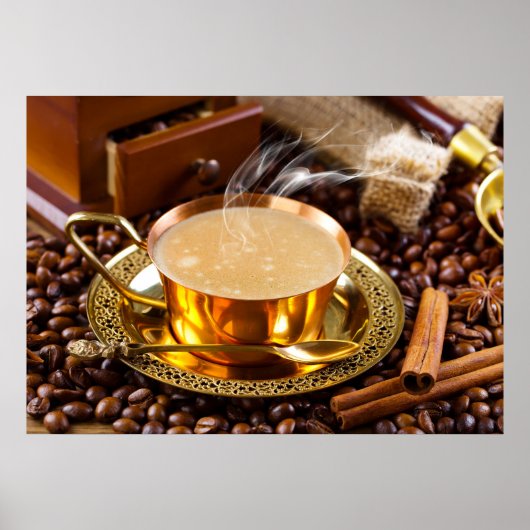 Elegante Kaffeekunst für Zuhause/Business-Dekorati Poster (Vorne)