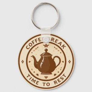 Elegante Kaffeepause Teekanne Illustration Schlüsselanhänger