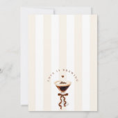 Elegante Kaffeeschleifen-Brautparty  Einladung (Rückseite)