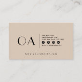 Elegante Kakao Creme Minimalistisch Boho Chic Mode Visitenkarte (Rückseite)