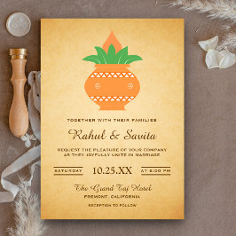 Elegante Kalash Vintage indische Hochzeitseinladun Einladung