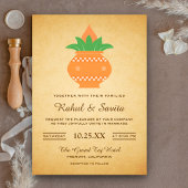 Elegante Kalash Vintage indische Hochzeitseinladun Einladung