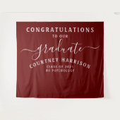 Elegante Kalligrafie-Abschluss | Bordeauxrot Wandteppich (Vorderseite (Horizontal))