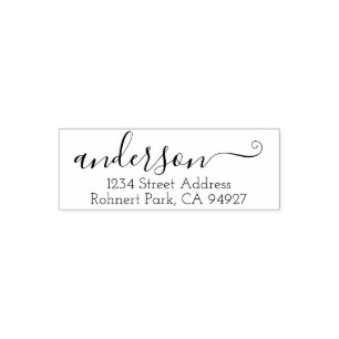 Elegante Kalligrafie-Address-Briefmarke mit Script Permastempel