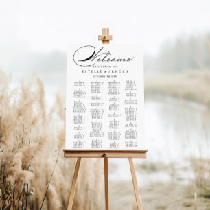 Elegante Kalligrafie - Alphabetische Sitzkarte Poster