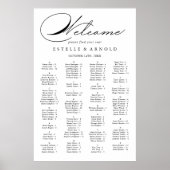 Elegante Kalligrafie - Alphabetische Sitzkarte Poster (Vorne)