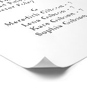 Elegante Kalligrafie - Alphabetische Sitzkarte Poster (Ecke)