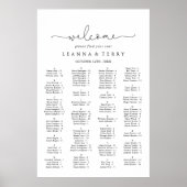 Elegante Kalligrafie - Alphabetische Sitzkarte Poster (Vorne)