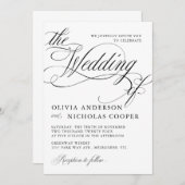 Elegante Kalligrafie American Style Handwriting Einladung (Vorne/Hinten)