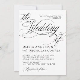 Elegante Kalligrafie American Style Handwriting Einladung