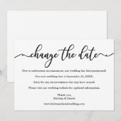 Elegante Kalligrafie ändert das Datum der neuen Da Save The Date (Vorne/Hinten)