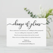 Elegante Kalligrafie Änderung von Plänen Neue Datu Save The Date (Stehend Vorderseite)