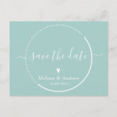 Elegante Kalligrafie - Aquamarine Hochzeit rettet  Postkarte (Vorderseite)