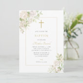 Elegante Kalligrafie Blumentaufen Einladung (Stehend Vorderseite)