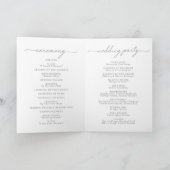 Elegante Kalligrafie Chic Graue Gefaltete Hochzeit Programm (Innenseite)