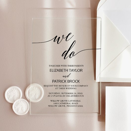 Elegante Kalligrafie Classic Einzigartig machen wi Acryleinladungen