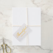 Elegante Kalligrafie Dankbar Gold Geschenkanhänger (Mit Schnur)