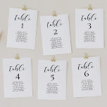 Elegante Kalligrafie-Design-Sitzkarten Tischnummer<br><div class="desc">Eine elegante Design-Kollektion,  ideal für eine schicke und moderne Hochzeit. Vollständig anpassbare Textfarben.</div>