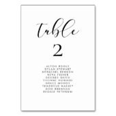 Elegante Kalligrafie-Design-Sitzkarten Tischnummer (Vorderseite)