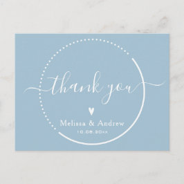 Elegante Kalligrafie - Dusty Blue Wedding Vielen D Postkarte