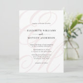 Elegante Kalligrafie Dusty Pink Monogram Wedding Einladung (Stehend Vorderseite)