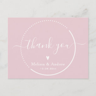Elegante Kalligrafie - Dusty Pink Wedding Vielen D Postkarte