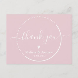 Elegante Kalligrafie - Dusty Pink Wedding Vielen D Postkarte