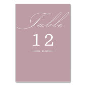 Elegante Kalligrafie Dusty Rose Pink Wedding Tischnummer (Vorderseite)