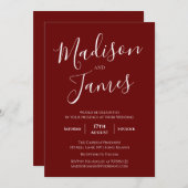 Elegante Kalligrafie Einfach Minimalistisch modern Einladung (Vorne/Hinten)