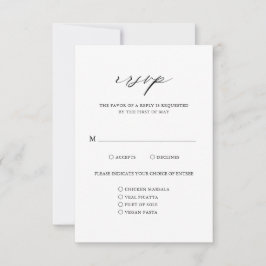 Elegante Kalligrafie Einfache Hochzeit RSVP Karte