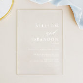 Elegante Kalligrafie Einfache Hochzeit transparent Acryleinladungen