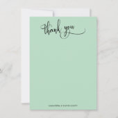 Elegante Kalligrafie einfache Iced Mint Vielen Dan Dankeskarte (Vorderseite)