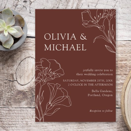 Elegante Kalligrafie Einfache Minimalistische Hoch Einladung